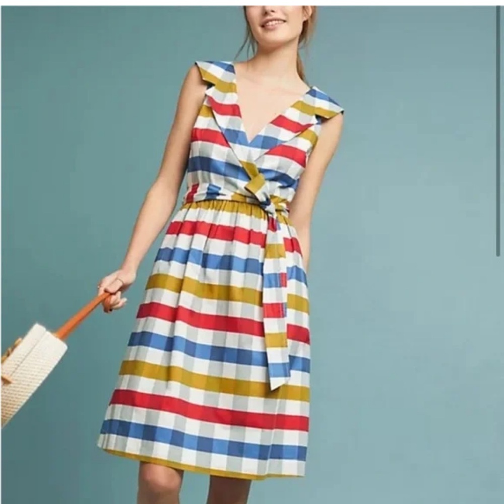 Anthropologie Maeve Cricket Club Gingham collared dress! EUC